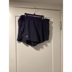 Under Armour Fly By 3.0 Womens Running Shorts Black Loose Fit Large